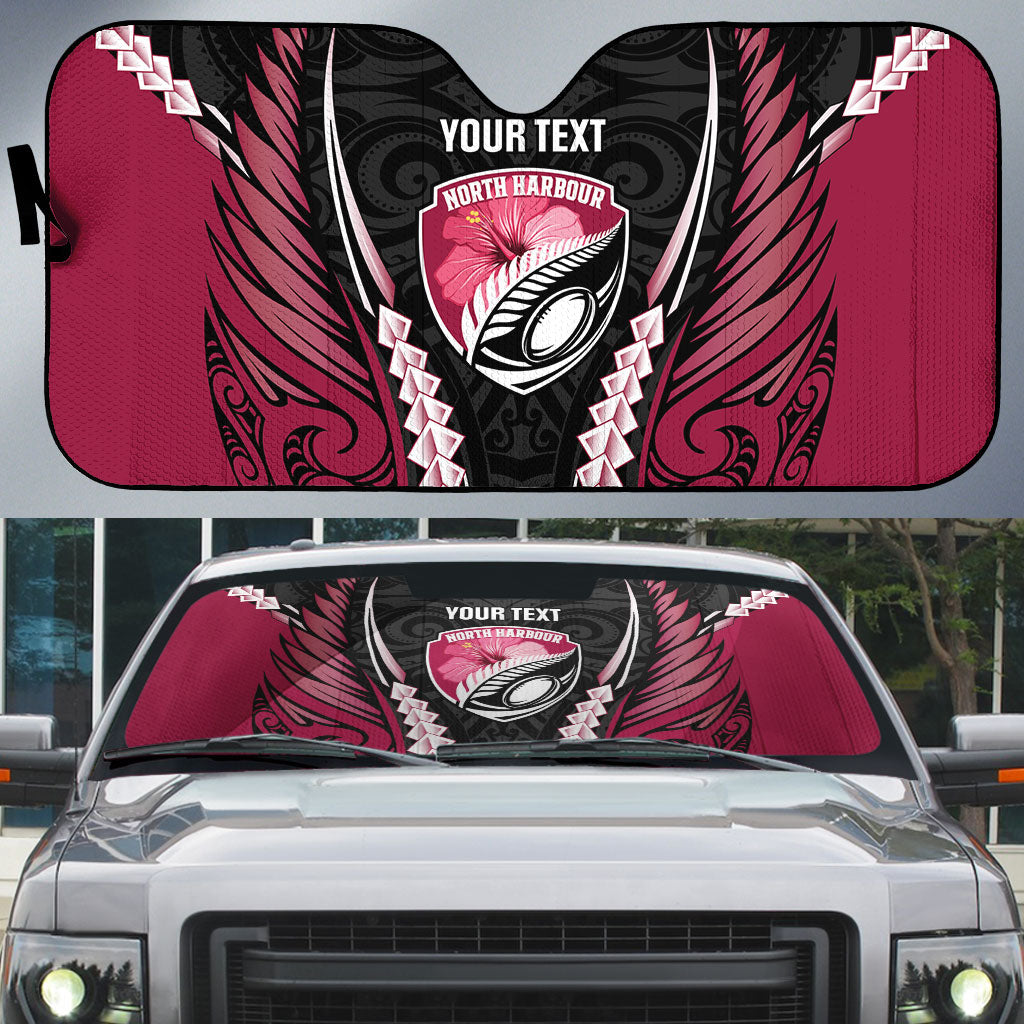 North Harbour 2026 Rugby Custom Auto Sun Shade NZ Maori Silver Fern