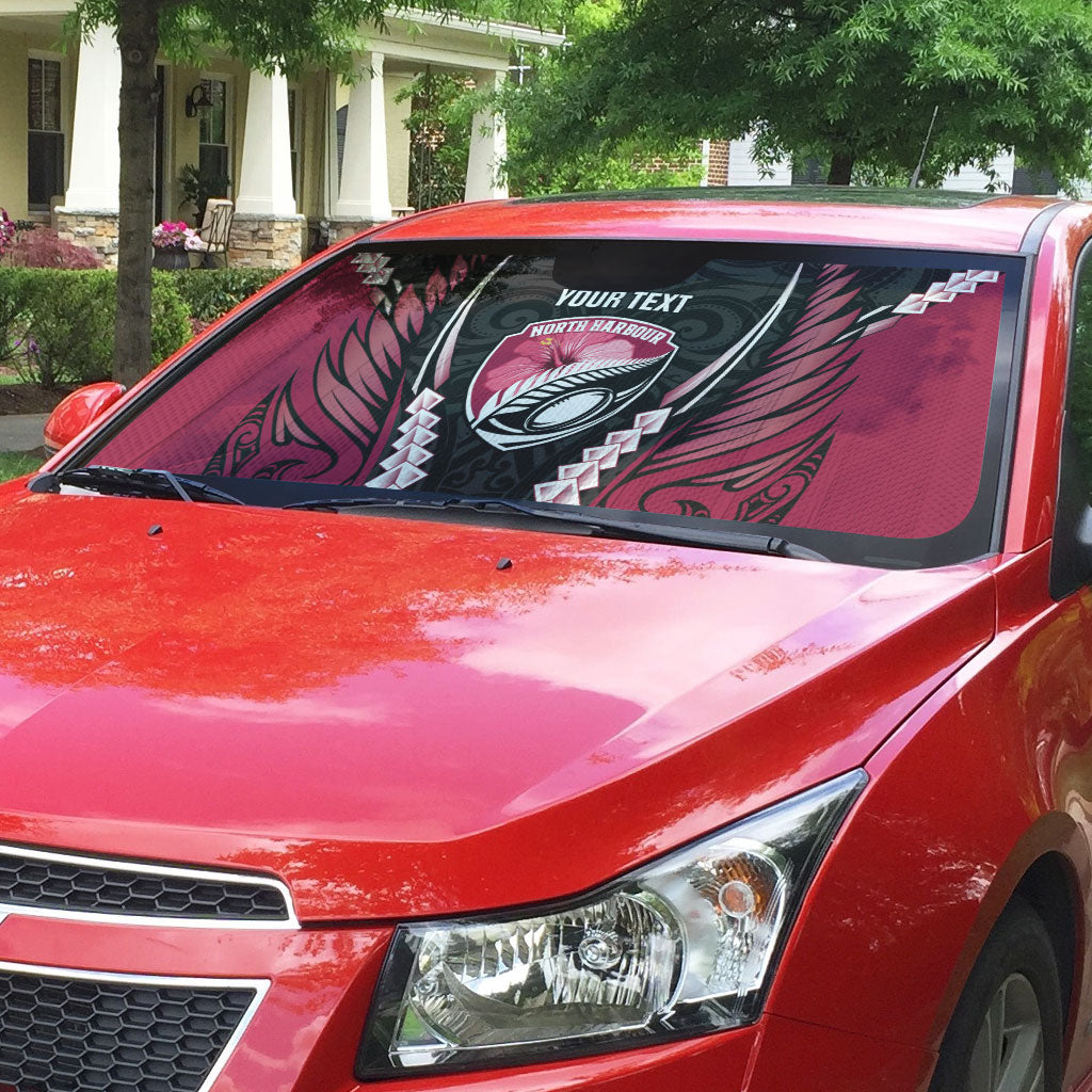 North Harbour 2026 Rugby Custom Auto Sun Shade NZ Maori Silver Fern