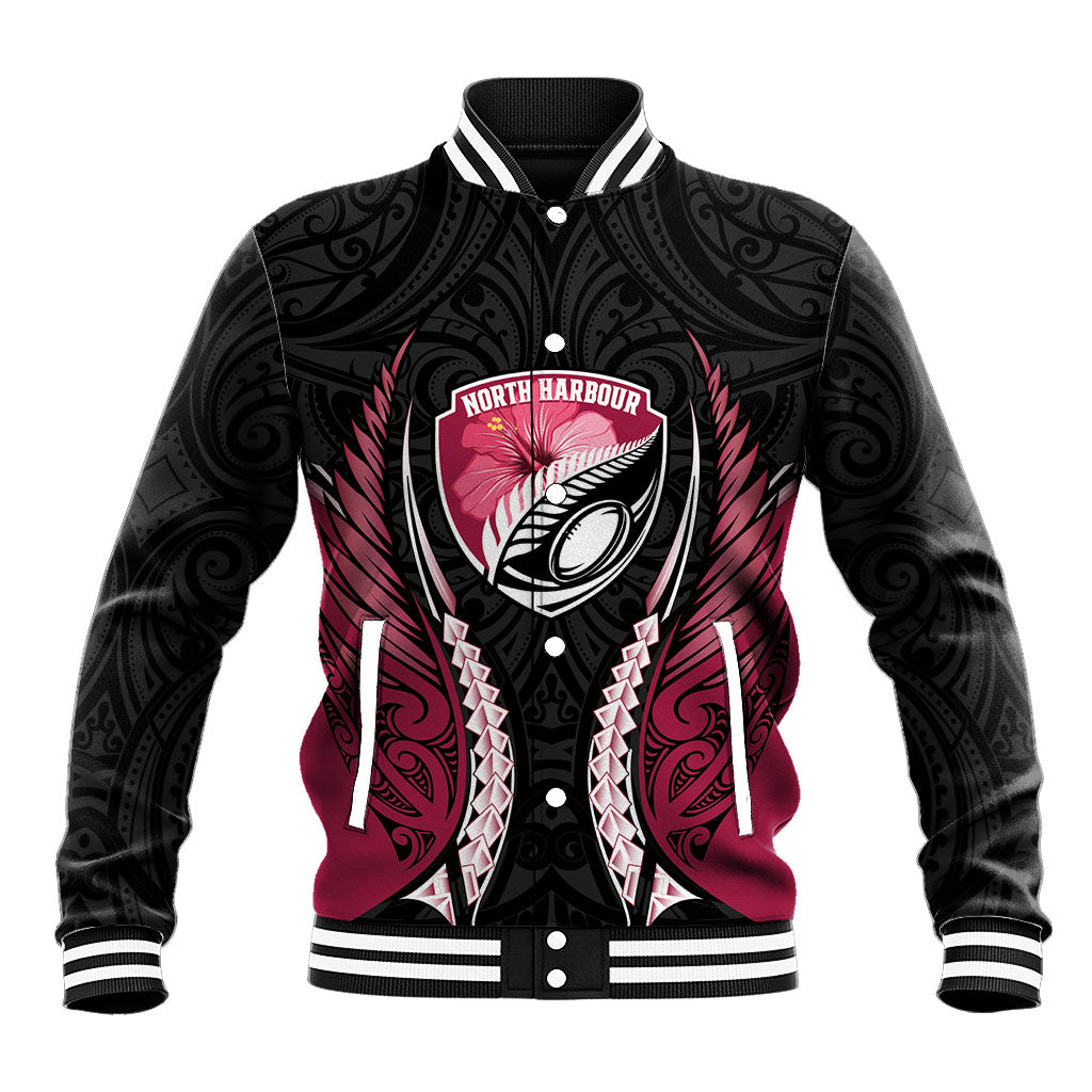 North Harbour 2026 Rugby Custom Baseball Jacket NZ Maori Silver Fern