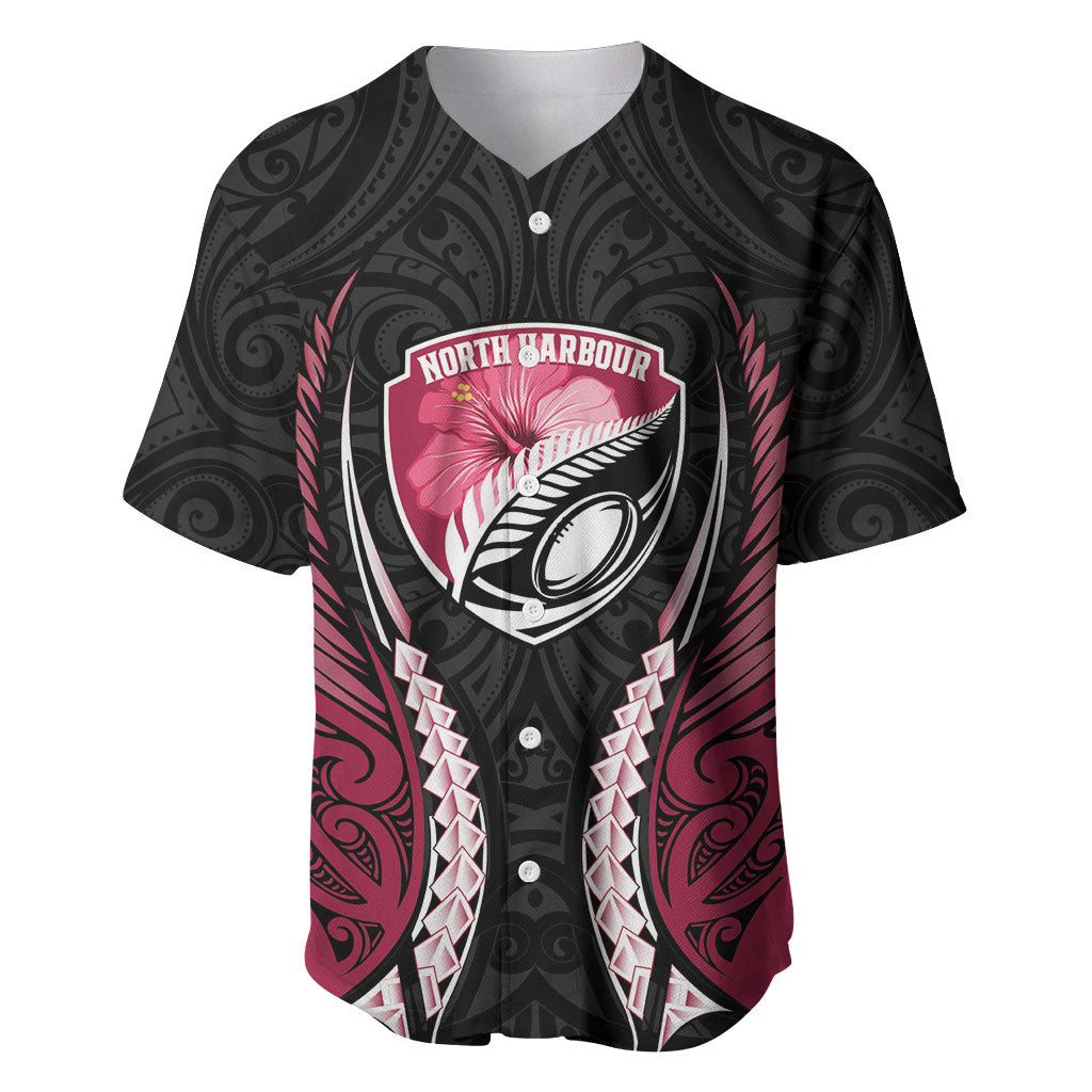 North Harbour 2026 Rugby Custom Baseball Jersey NZ Maori Silver Fern
