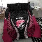 North Harbour 2026 Rugby Custom Bedding Set NZ Maori Silver Fern