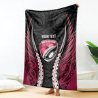 North Harbour 2026 Rugby Custom Blanket NZ Maori Silver Fern