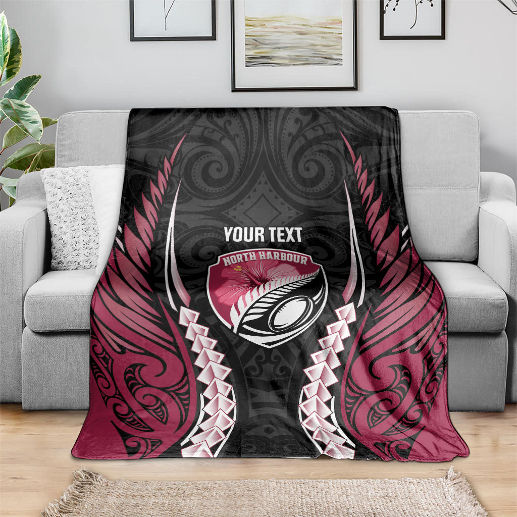 North Harbour 2026 Rugby Custom Blanket NZ Maori Silver Fern