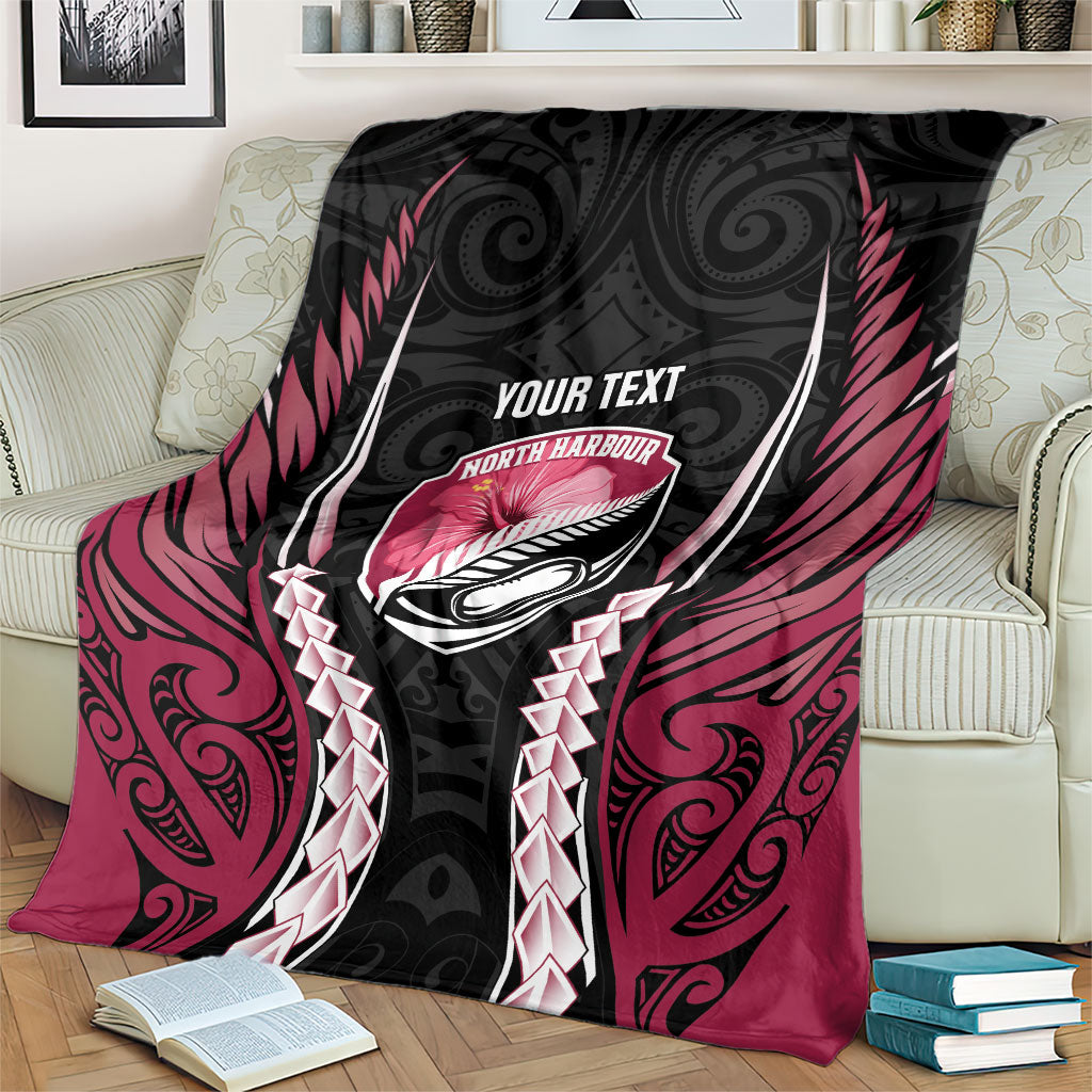 North Harbour 2026 Rugby Custom Blanket NZ Maori Silver Fern