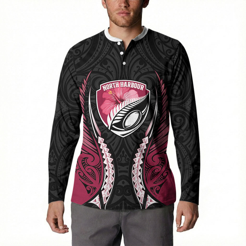 North Harbour 2026 Rugby Custom Button Sweatshirt NZ Maori Silver Fern