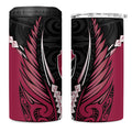 North Harbour 2026 Rugby Custom 4 in 1 Can Cooler Tumbler NZ Maori Silver Fern