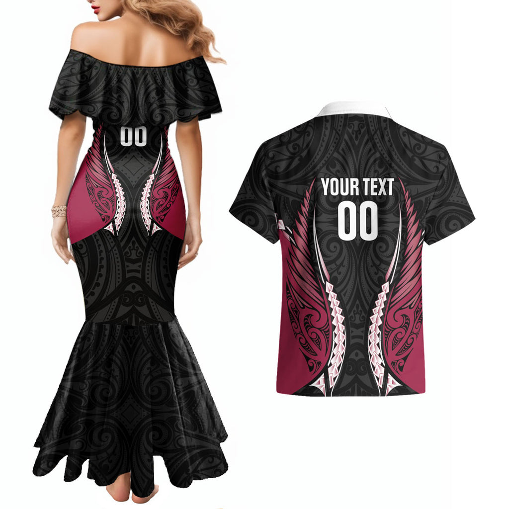 North Harbour 2026 Rugby Custom Couples Matching Mermaid Dress and Hawaiian Shirt NZ Maori Silver Fern