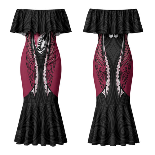 North Harbour 2026 Rugby Custom Couples Matching Mermaid Dress and Hawaiian Shirt NZ Maori Silver Fern LT14