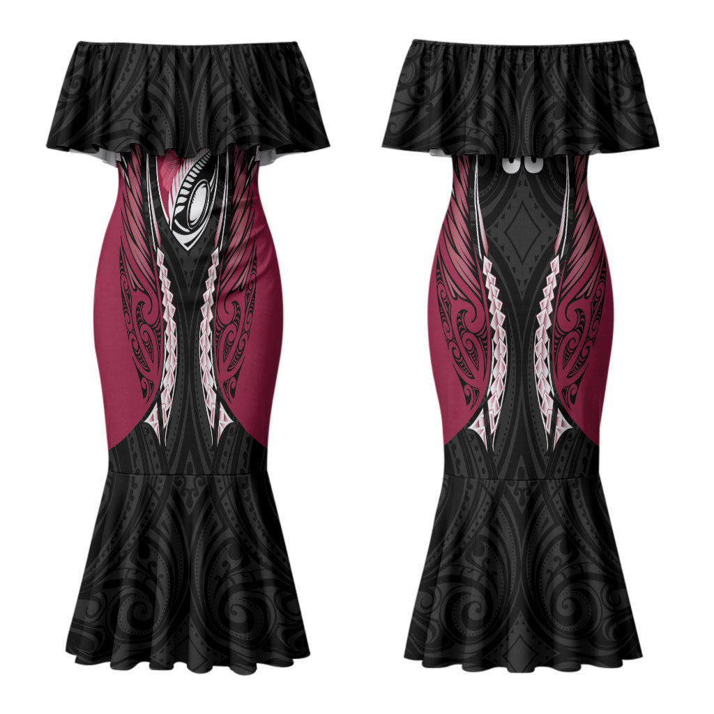 North Harbour 2026 Rugby Custom Couples Matching Mermaid Dress and Long Sleeve Button Shirt NZ Maori Silver Fern LT14