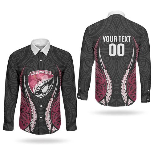 North Harbour 2026 Rugby Custom Couples Matching Off Shoulder Maxi Dress and Long Sleeve Button Shirt NZ Maori Silver Fern