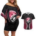 North Harbour 2026 Rugby Custom Couples Matching Off Shoulder Short Dress and Hawaiian Shirt NZ Maori Silver Fern