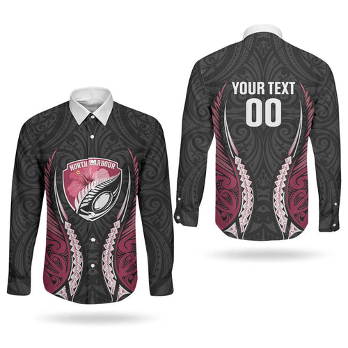 North Harbour 2026 Rugby Custom Couples Matching Off Shoulder Short Dress and Long Sleeve Button Shirt NZ Maori Silver Fern
