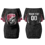 North Harbour 2026 Rugby Custom Couples Matching Off Shoulder Short Dress and Long Sleeve Button Shirt NZ Maori Silver Fern LT14