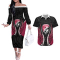 North Harbour 2026 Rugby Custom Couples Matching Off The Shoulder Long Sleeve Dress and Hawaiian Shirt NZ Maori Silver Fern