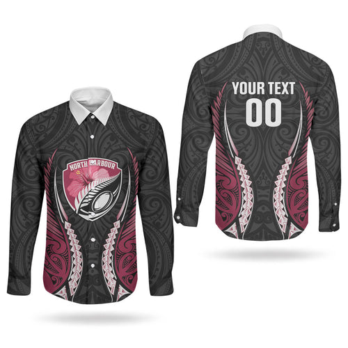 North Harbour 2026 Rugby Custom Couples Matching Off The Shoulder Long Sleeve Dress and Long Sleeve Button Shirt NZ Maori Silver Fern