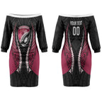 North Harbour 2026 Rugby Custom Couples Matching Off The Shoulder Long Sleeve Dress and Long Sleeve Button Shirt NZ Maori Silver Fern LT14