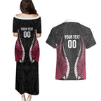 North Harbour 2026 Rugby Custom Couples Matching Puletasi and Hawaiian Shirt NZ Maori Silver Fern