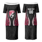 North Harbour 2026 Rugby Custom Couples Matching Puletasi and Long Sleeve Button Shirt NZ Maori Silver Fern LT14