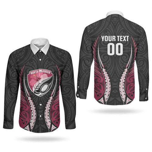 North Harbour 2026 Rugby Custom Couples Matching Short Sleeve Bodycon Dress and Long Sleeve Button Shirt NZ Maori Silver Fern