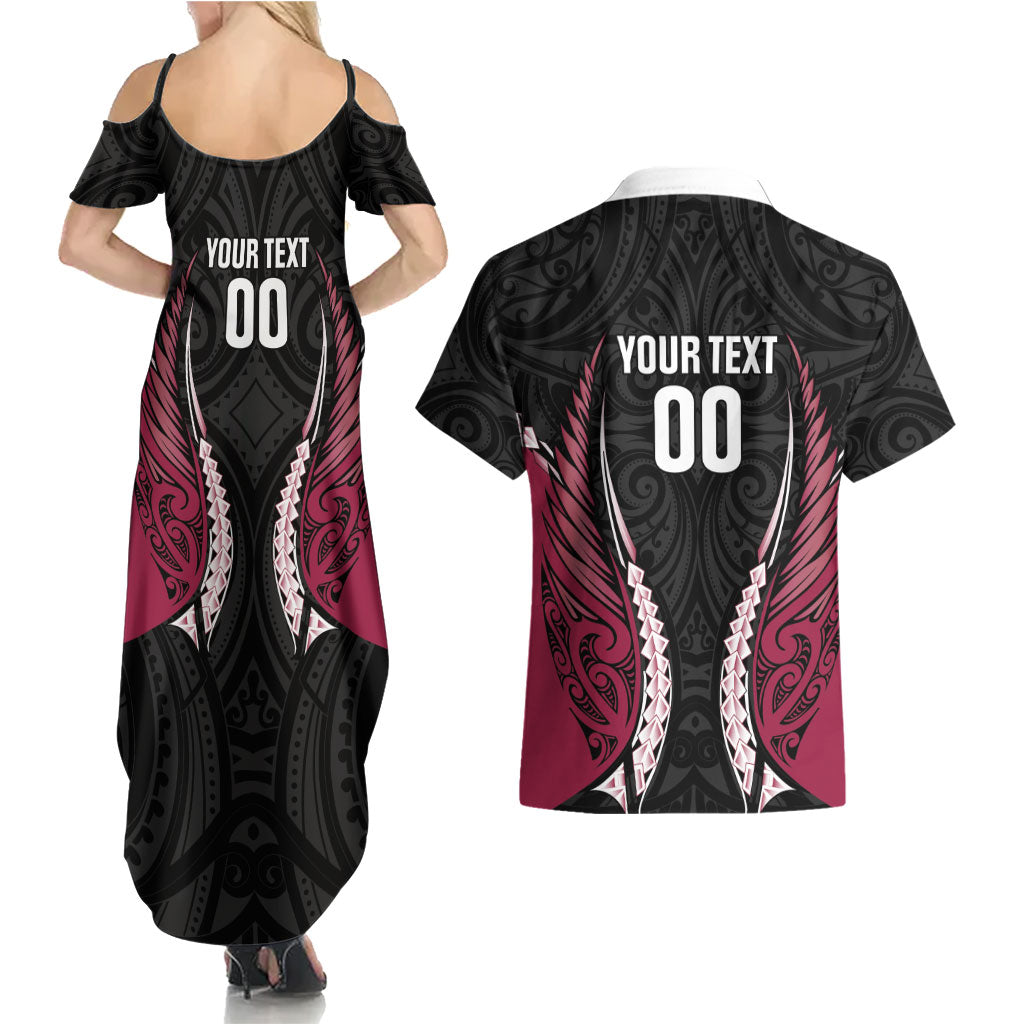 North Harbour 2026 Rugby Custom Couples Matching Summer Maxi Dress and Hawaiian Shirt NZ Maori Silver Fern