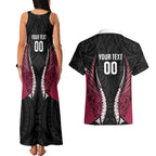 North Harbour 2026 Rugby Custom Couples Matching Tank Maxi Dress and Hawaiian Shirt NZ Maori Silver Fern