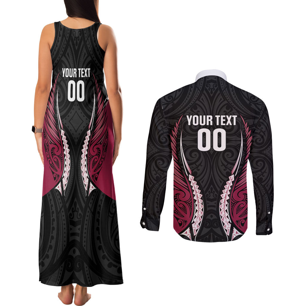 North Harbour 2026 Rugby Custom Couples Matching Tank Maxi Dress and Long Sleeve Button Shirt NZ Maori Silver Fern