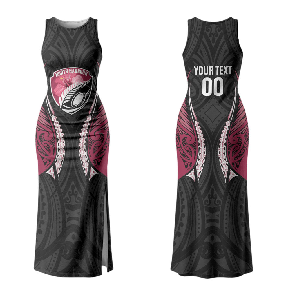 North Harbour 2026 Rugby Custom Couples Matching Tank Maxi Dress and Long Sleeve Button Shirt NZ Maori Silver Fern LT14