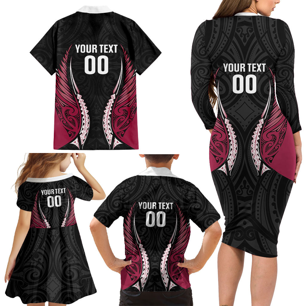 North Harbour 2026 Rugby Custom Family Matching Long Sleeve Bodycon Dress and Hawaiian Shirt NZ Maori Silver Fern