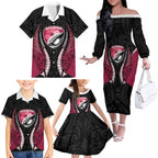 North Harbour 2026 Rugby Custom Family Matching Off The Shoulder Long Sleeve Dress and Hawaiian Shirt NZ Maori Silver Fern