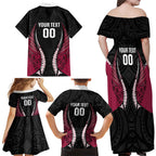 North Harbour 2026 Rugby Custom Family Matching Off Shoulder Maxi Dress and Hawaiian Shirt NZ Maori Silver Fern