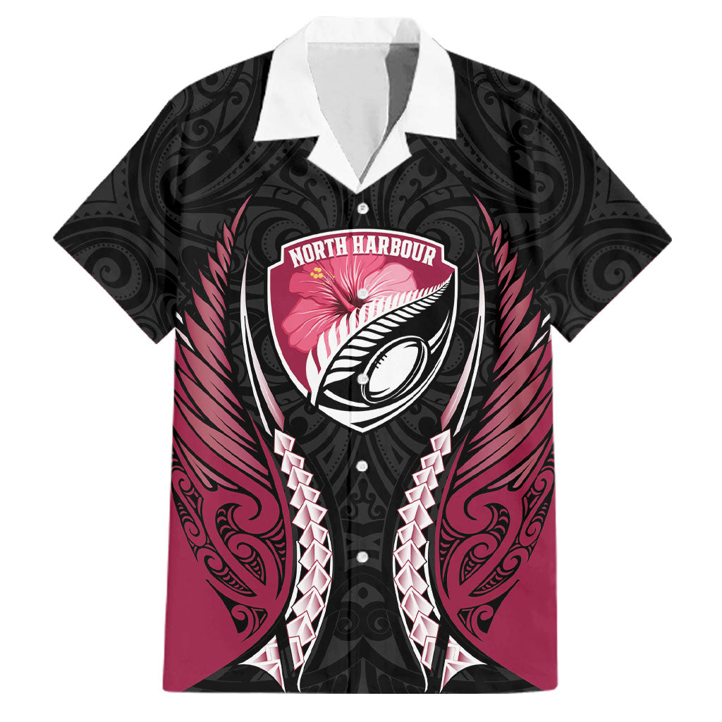 North Harbour 2026 Rugby Custom Family Matching Off Shoulder Maxi Dress and Hawaiian Shirt NZ Maori Silver Fern