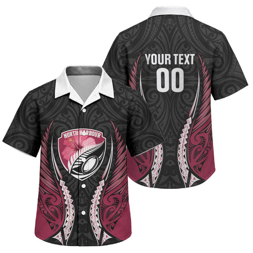 North Harbour 2026 Rugby Custom Family Matching Off Shoulder Maxi Dress and Hawaiian Shirt NZ Maori Silver Fern