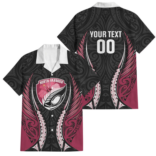 North Harbour 2026 Rugby Custom Family Matching Off Shoulder Short Dress and Hawaiian Shirt NZ Maori Silver Fern