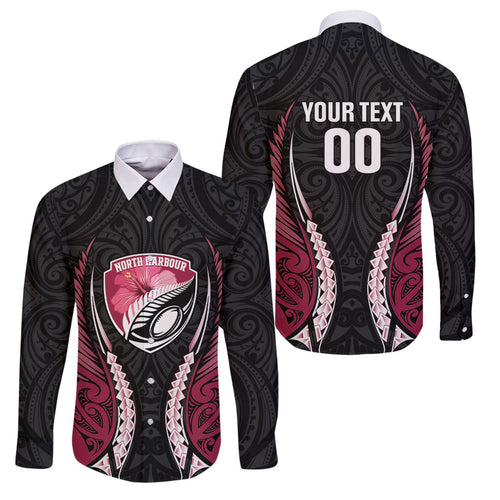 North Harbour 2026 Rugby Custom Family Matching Off Shoulder Short Dress and Hawaiian Shirt NZ Maori Silver Fern