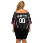 North Harbour 2026 Rugby Custom Family Matching Off Shoulder Short Dress and Hawaiian Shirt NZ Maori Silver Fern
