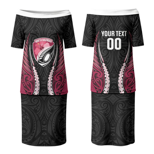North Harbour 2026 Rugby Custom Family Matching Puletasi and Hawaiian Shirt NZ Maori Silver Fern