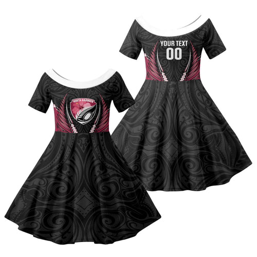 North Harbour 2026 Rugby Custom Family Matching Summer Maxi Dress and Hawaiian Shirt NZ Maori Silver Fern