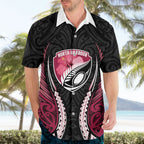 North Harbour 2026 Rugby Custom Hawaiian Shirt NZ Maori Silver Fern