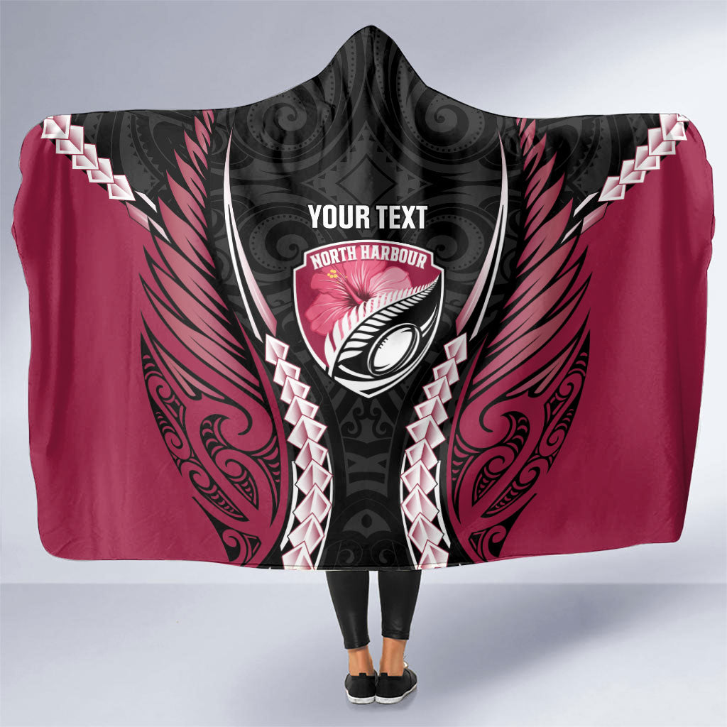 North Harbour 2026 Rugby Custom Hooded Blanket NZ Maori Silver Fern