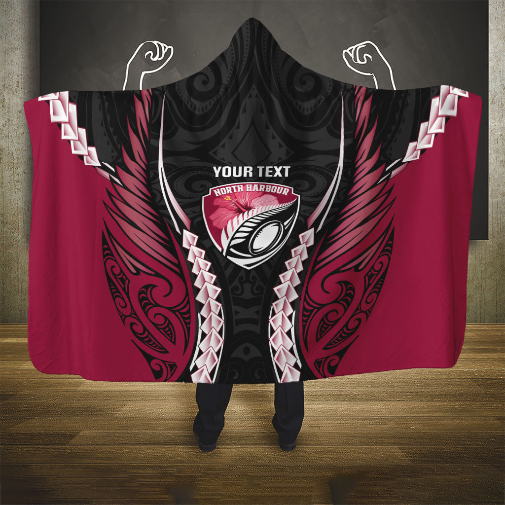 North Harbour 2026 Rugby Custom Hooded Blanket NZ Maori Silver Fern