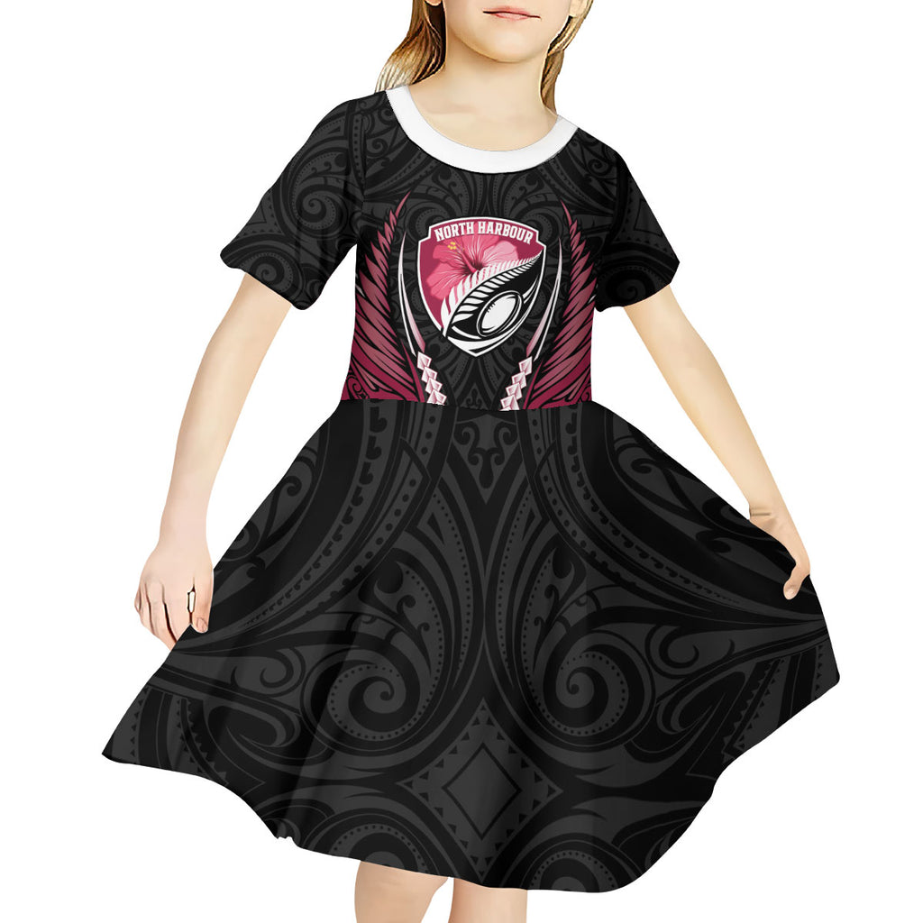 North Harbour 2026 Rugby Custom Kid Short Sleeve Dress NZ Maori Silver Fern