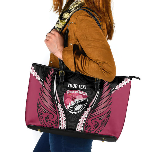 North Harbour 2026 Rugby Custom Leather Tote Bag NZ Maori Silver Fern