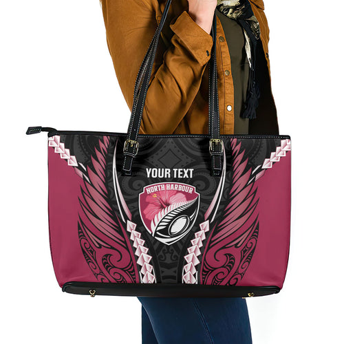 North Harbour 2026 Rugby Custom Leather Tote Bag NZ Maori Silver Fern