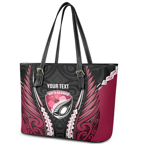 North Harbour 2026 Rugby Custom Leather Tote Bag NZ Maori Silver Fern