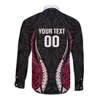 North Harbour 2026 Rugby Custom Long Sleeve Button Shirt NZ Maori Silver Fern