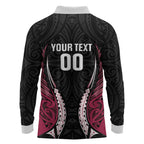 North Harbour 2026 Rugby Custom Long Sleeve Polo Shirt NZ Maori Silver Fern