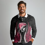 North Harbour 2026 Rugby Custom Long Sleeve Polo Shirt NZ Maori Silver Fern