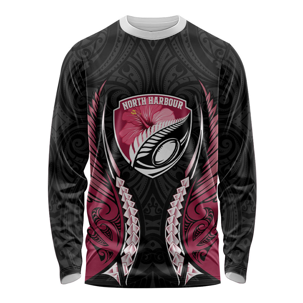 North Harbour 2026 Rugby Custom Long Sleeve Shirt NZ Maori Silver Fern