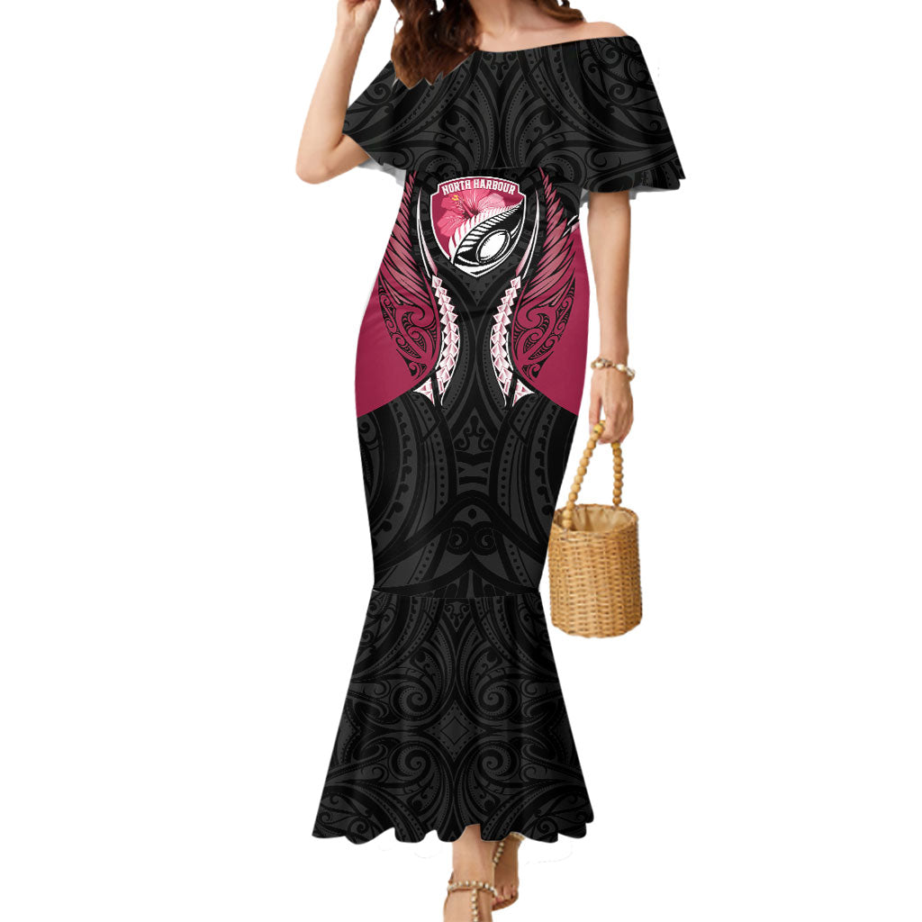 North Harbour 2026 Rugby Custom Mermaid Dress NZ Maori Silver Fern