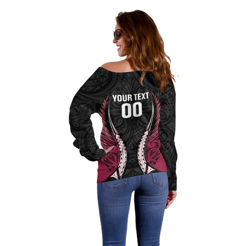 North Harbour 2026 Rugby Custom Off Shoulder Sweater NZ Maori Silver Fern
